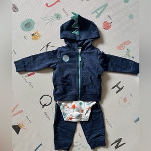 New Carter's Monster Cardigan, Bodysuit & Jogger Pants Set 3 - 12 months